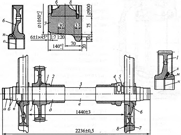 Чертеж колесная пара тгм 4