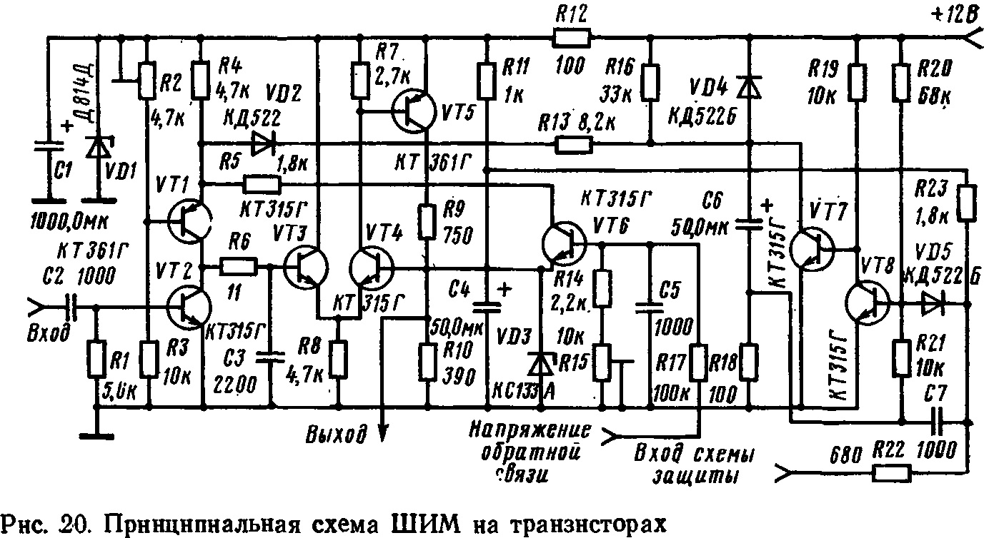 Широтно импульсный модулятор схема